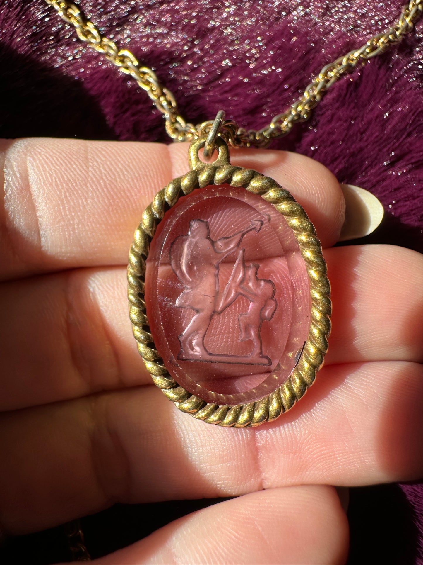 Vintage Intaglio Multi-Strand Necklace
