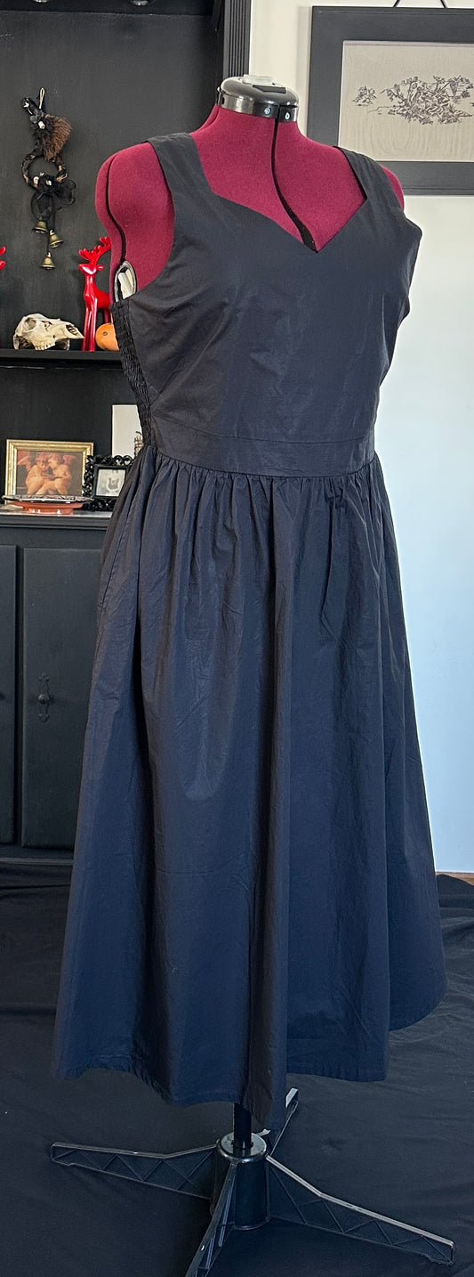 Black Cotton Sleeveless Dress XL - 1X