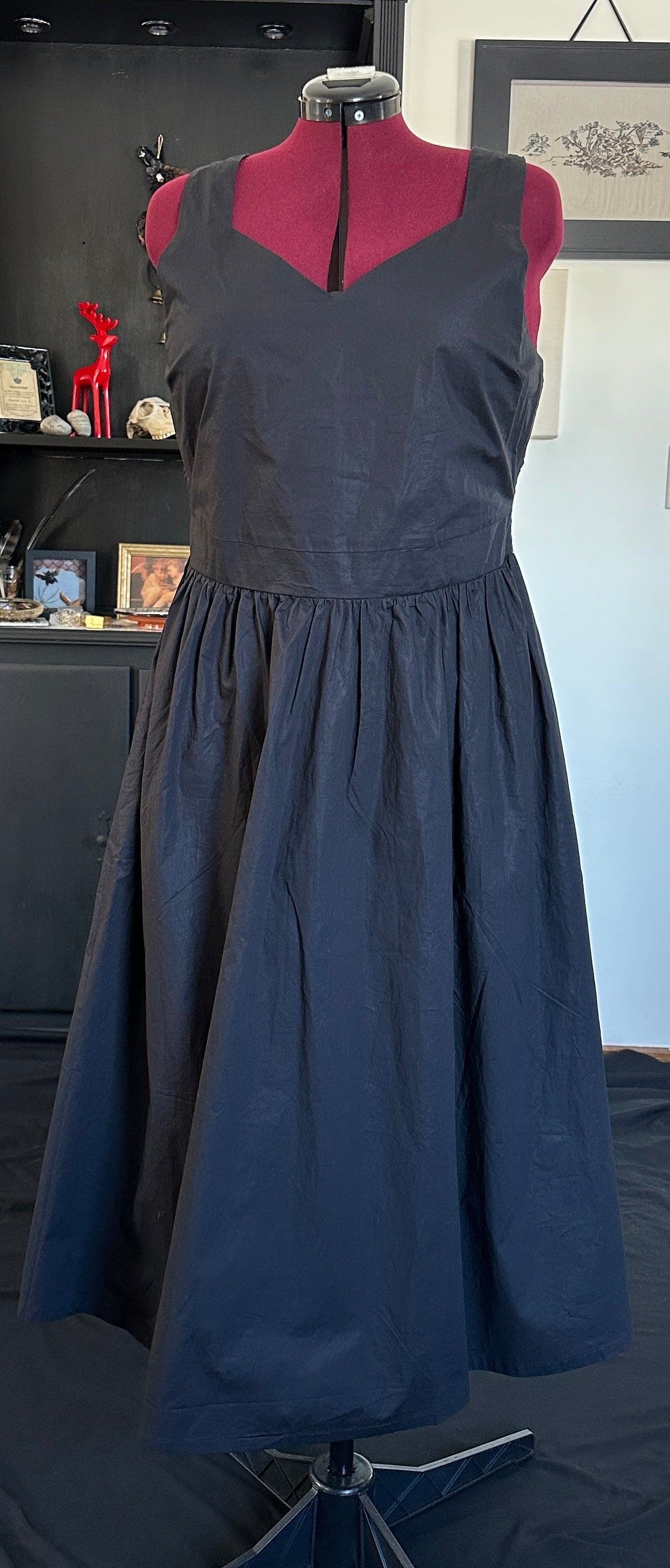 Black Cotton Sleeveless Dress XL - 1X