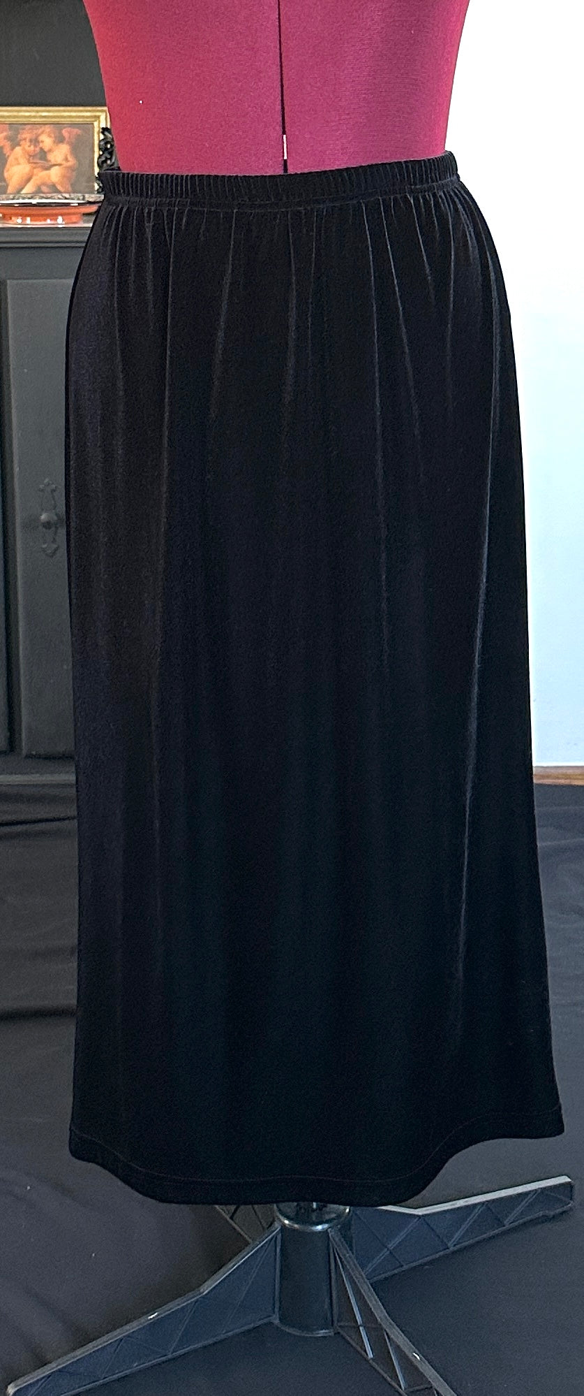 Goth Velvet Maxi Skirt L