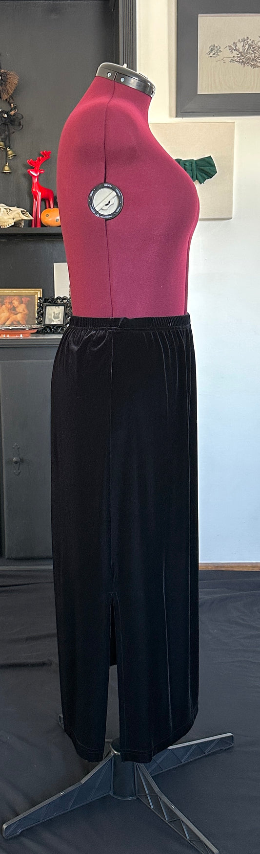 Goth Velvet Maxi Skirt L