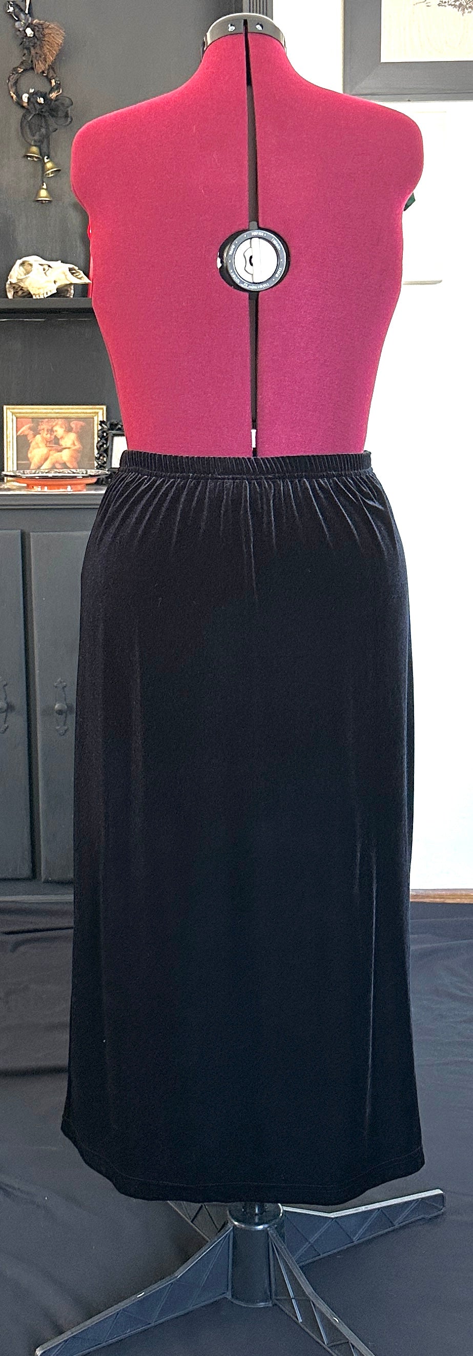 Goth Velvet Maxi Skirt L