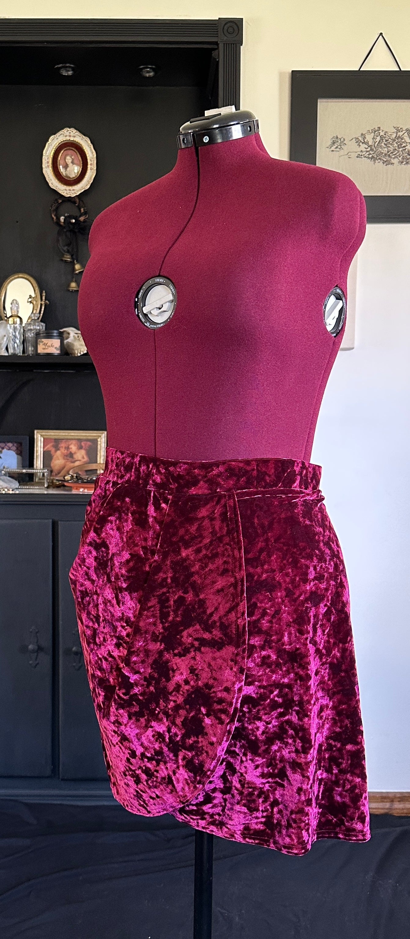 Asos Stretch Velvet Wrap Skirt SZ 16