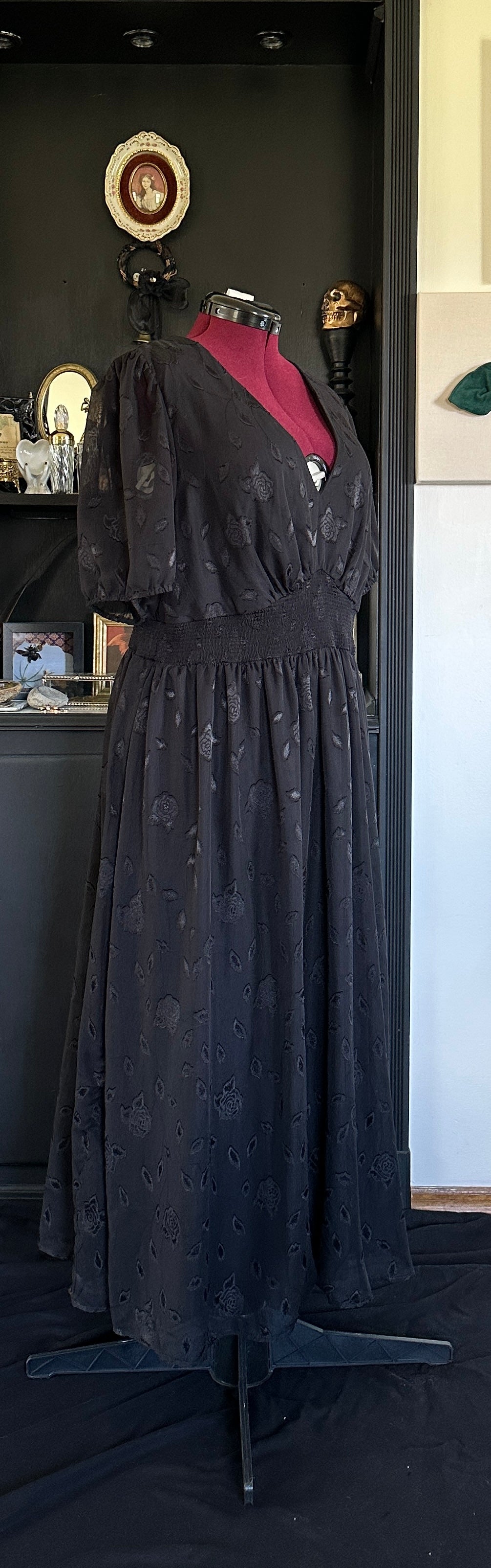 Witchy Sheer Sleeve Dress SZ 18