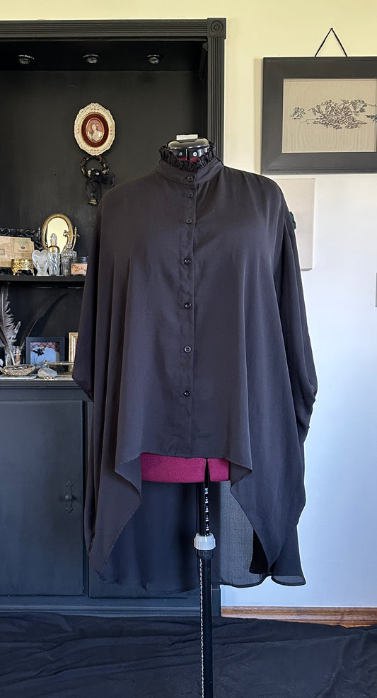 Killstar Ruffle Neck Chiffon Tunic L