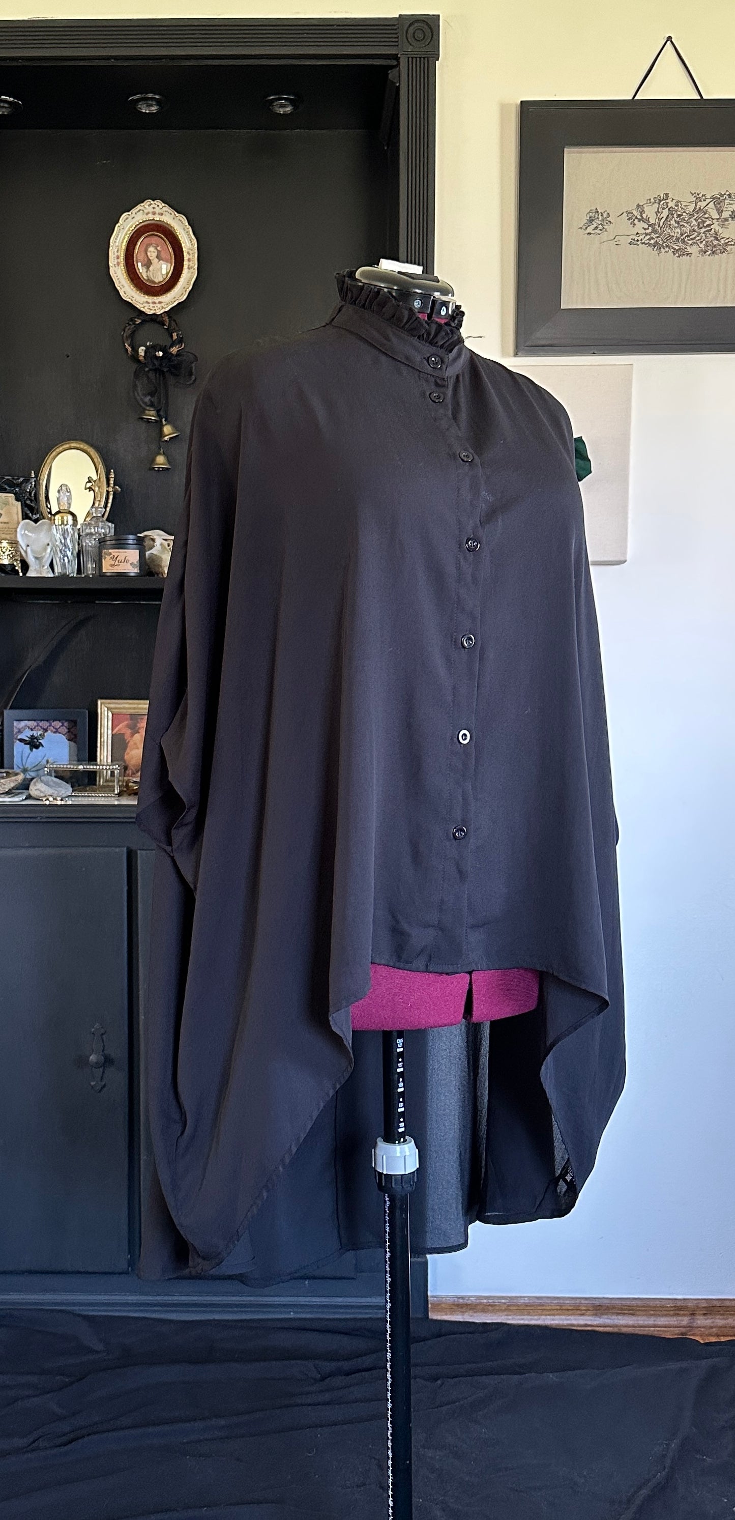 Killstar Ruffle Neck Chiffon Tunic L