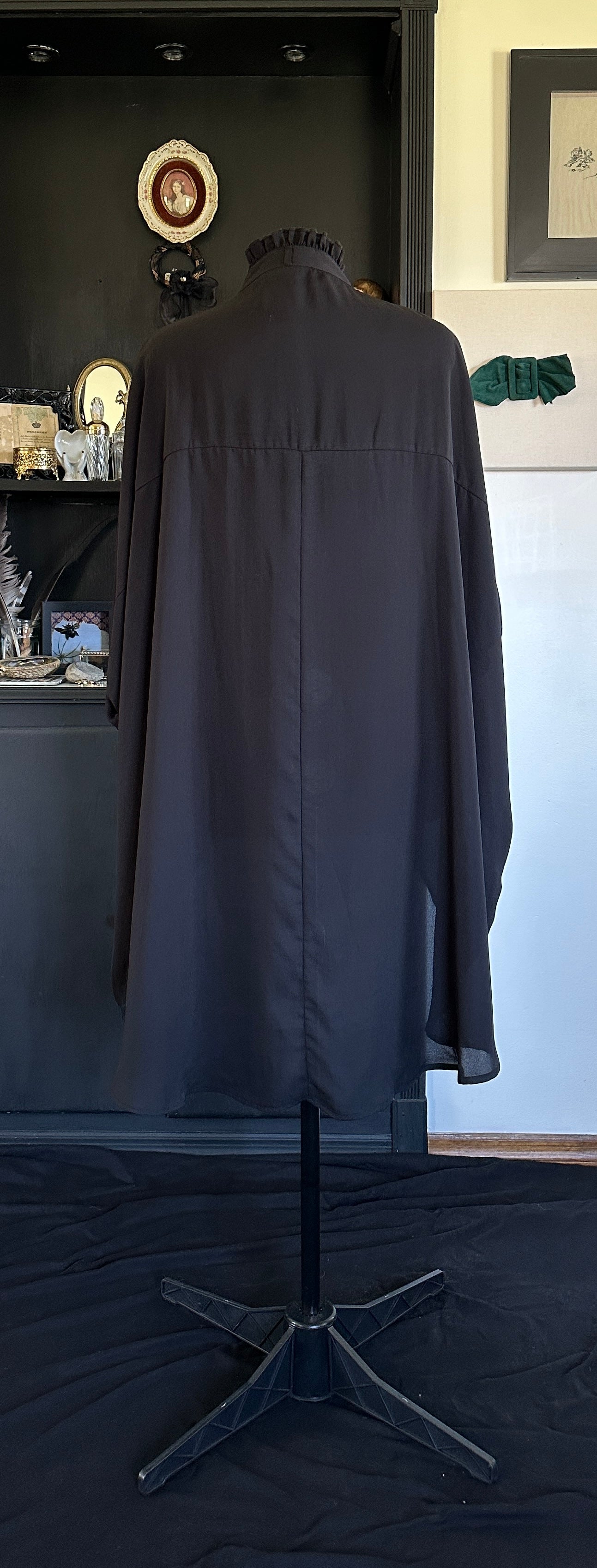 Killstar Ruffle Neck Chiffon Tunic L