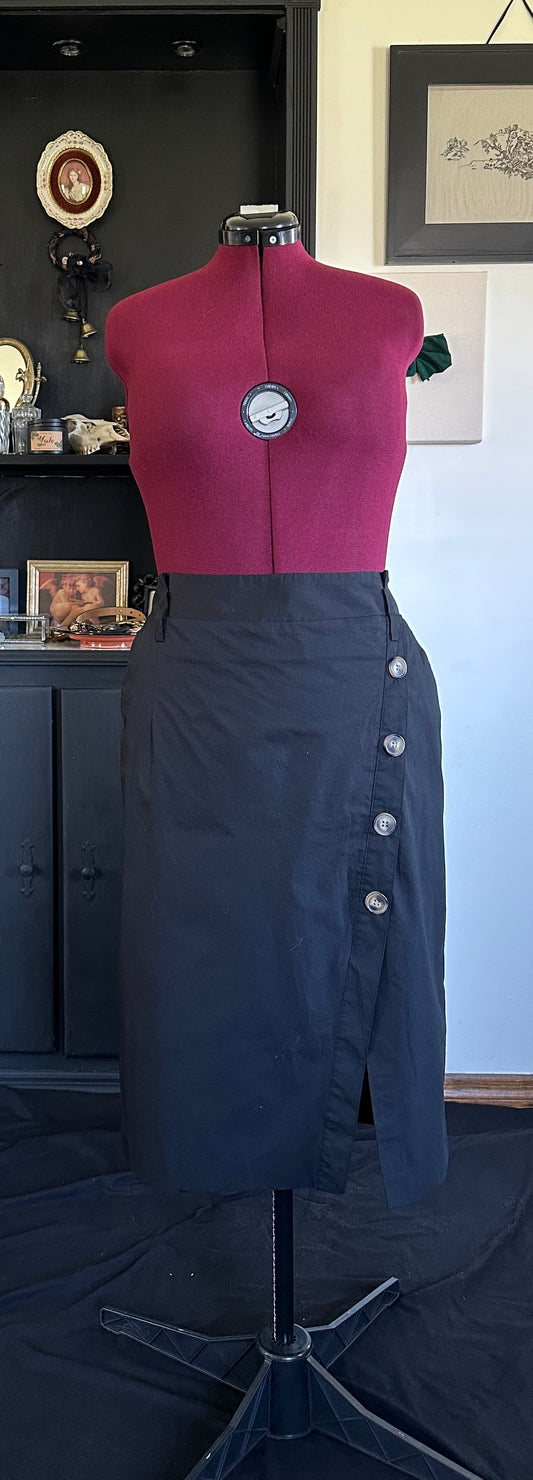Corporate Goth Button Wrap Skirt 1X