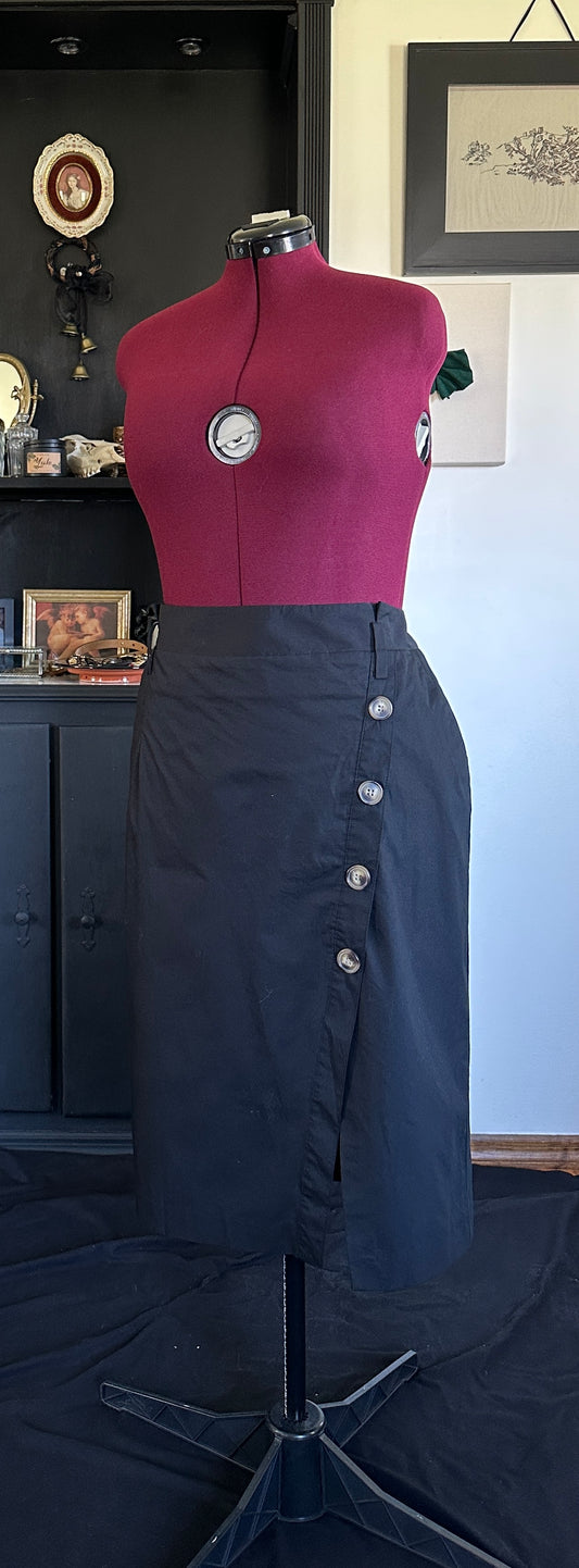 Corporate Goth Button Wrap Skirt 1X