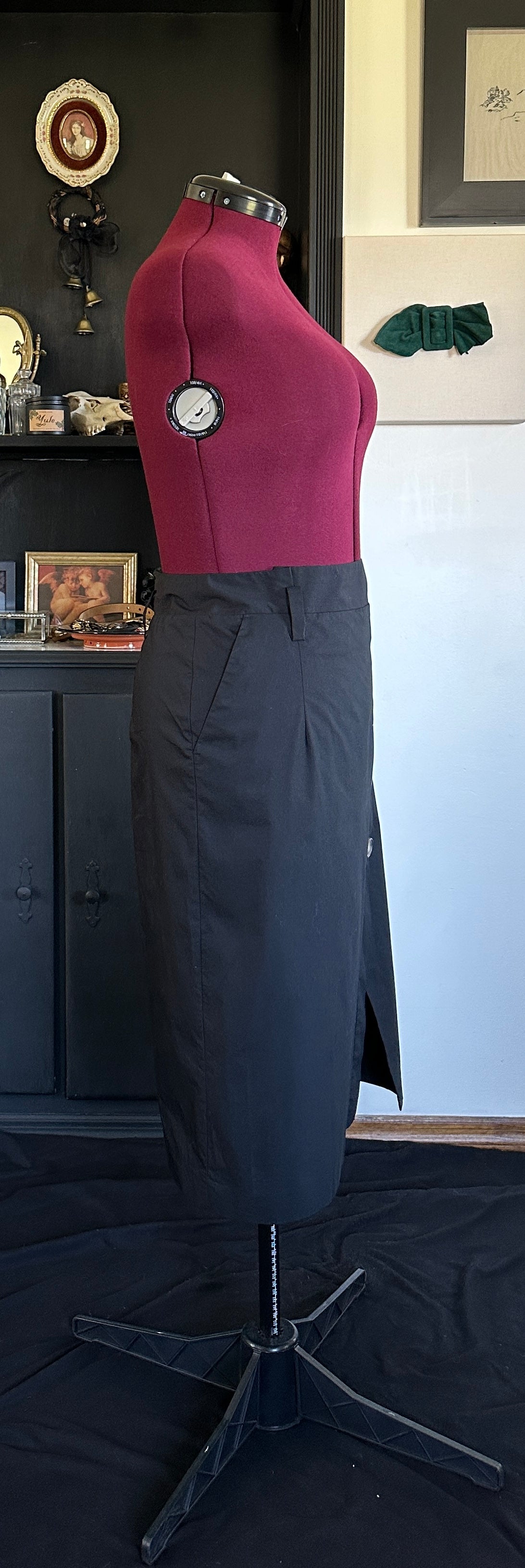 Corporate Goth Button Wrap Skirt 1X