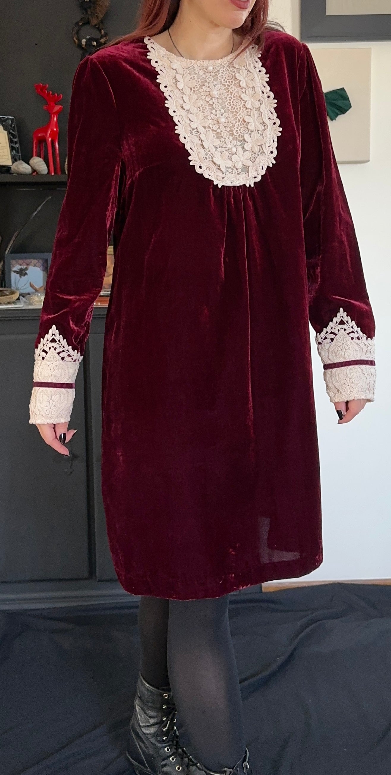 Anna Sui Velvet Dress SZ 12