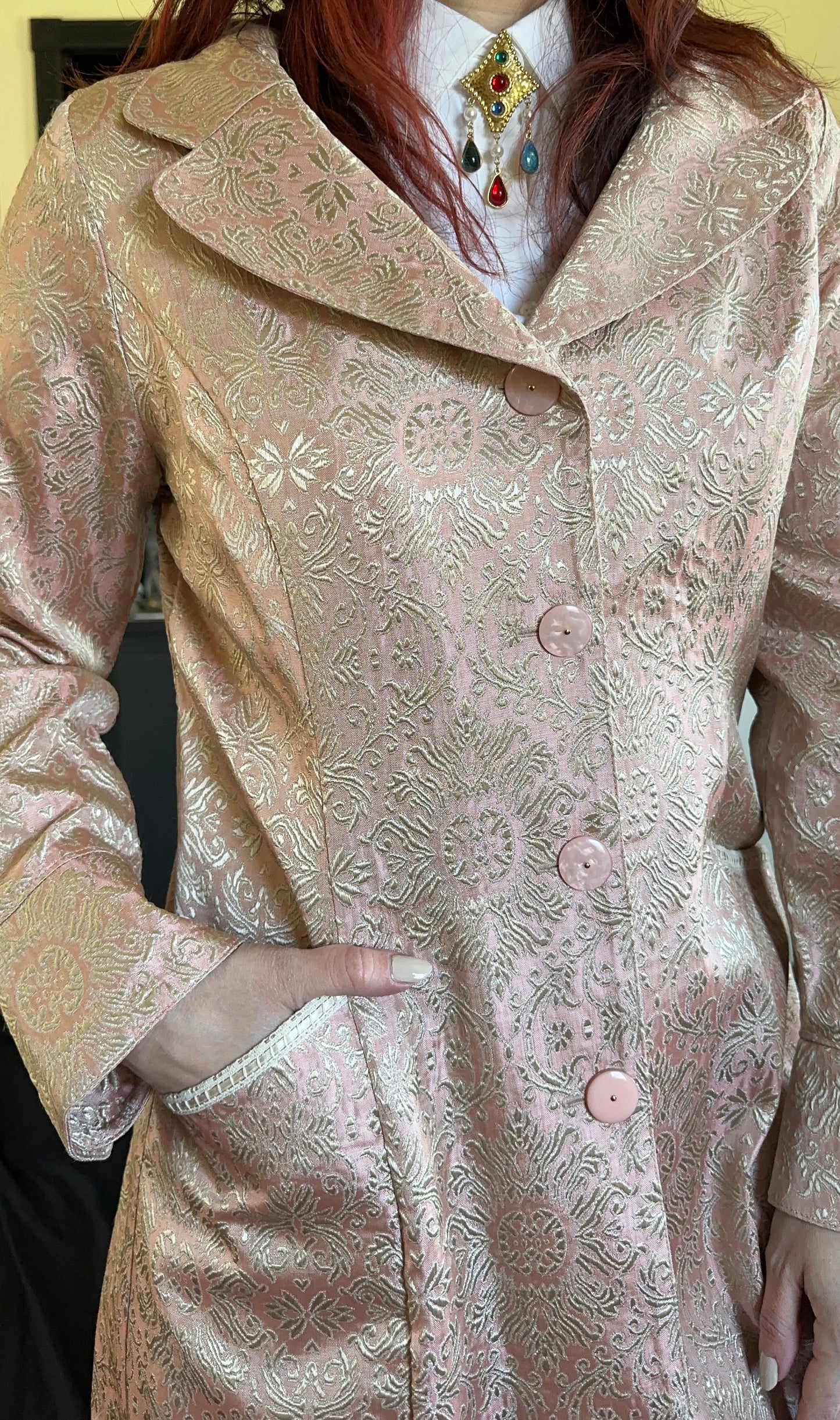 Vintage 80s Brocade Pirate Jacket S/M
