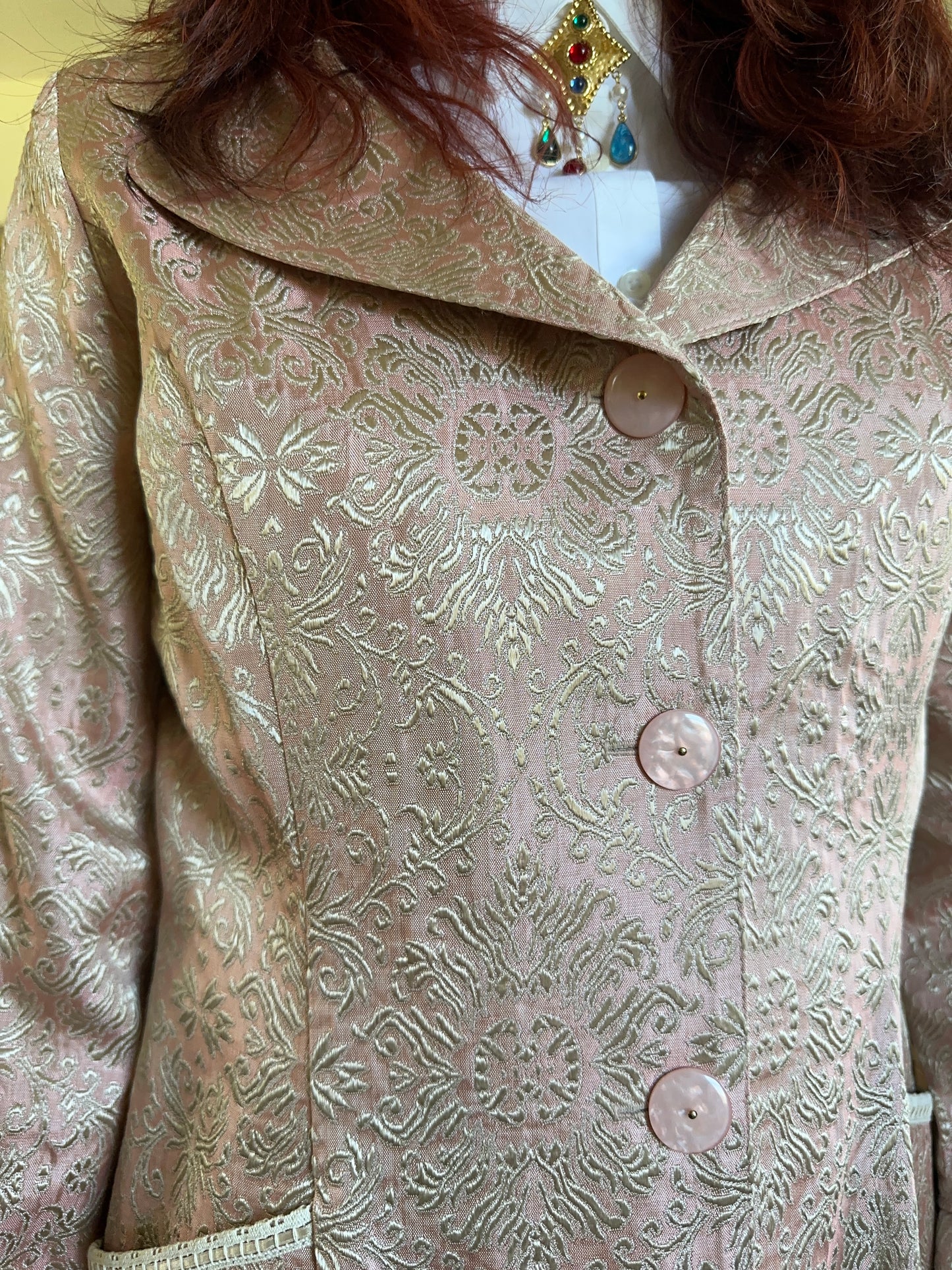 Vintage 80s Brocade Pirate Jacket S/M