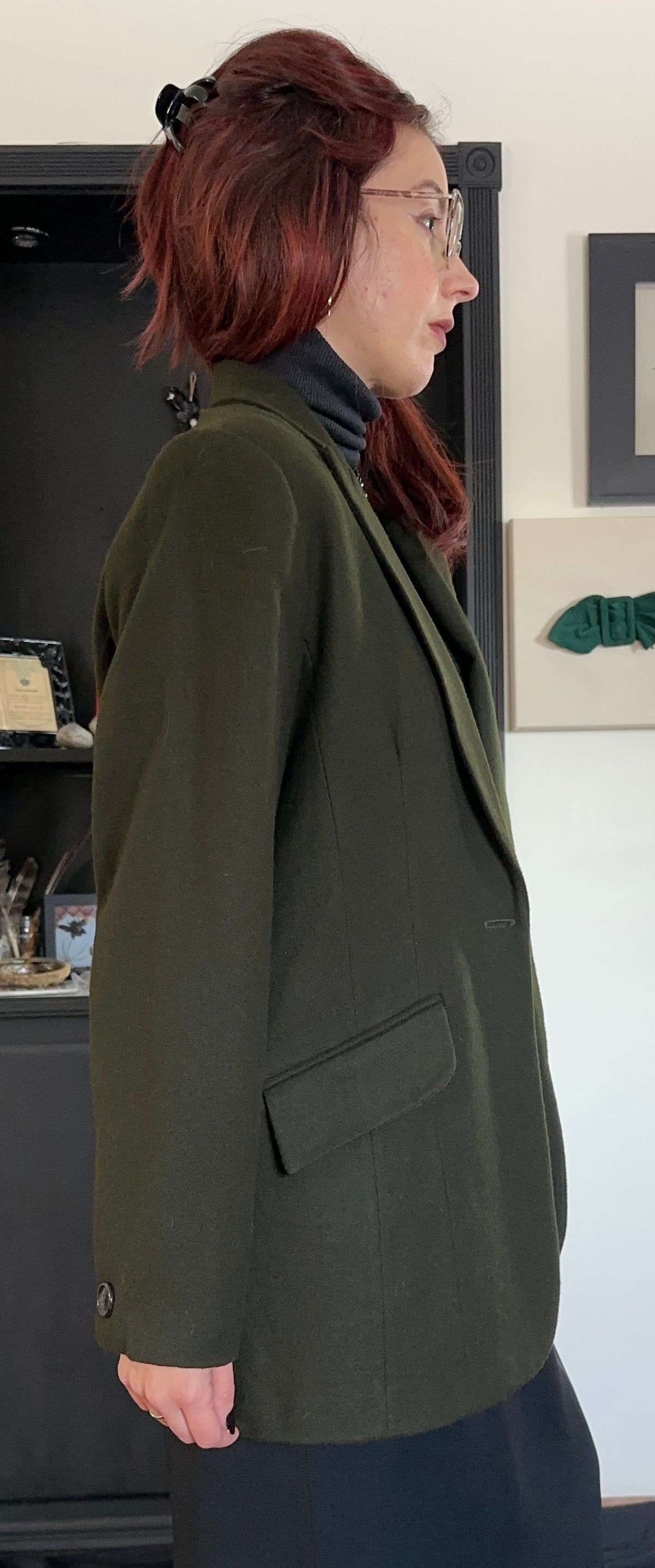 Vintage Single Button Wool Blazer S-M