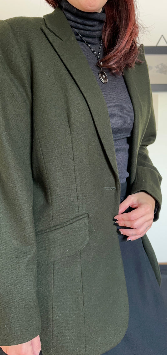 Vintage Single Button Wool Blazer S-M