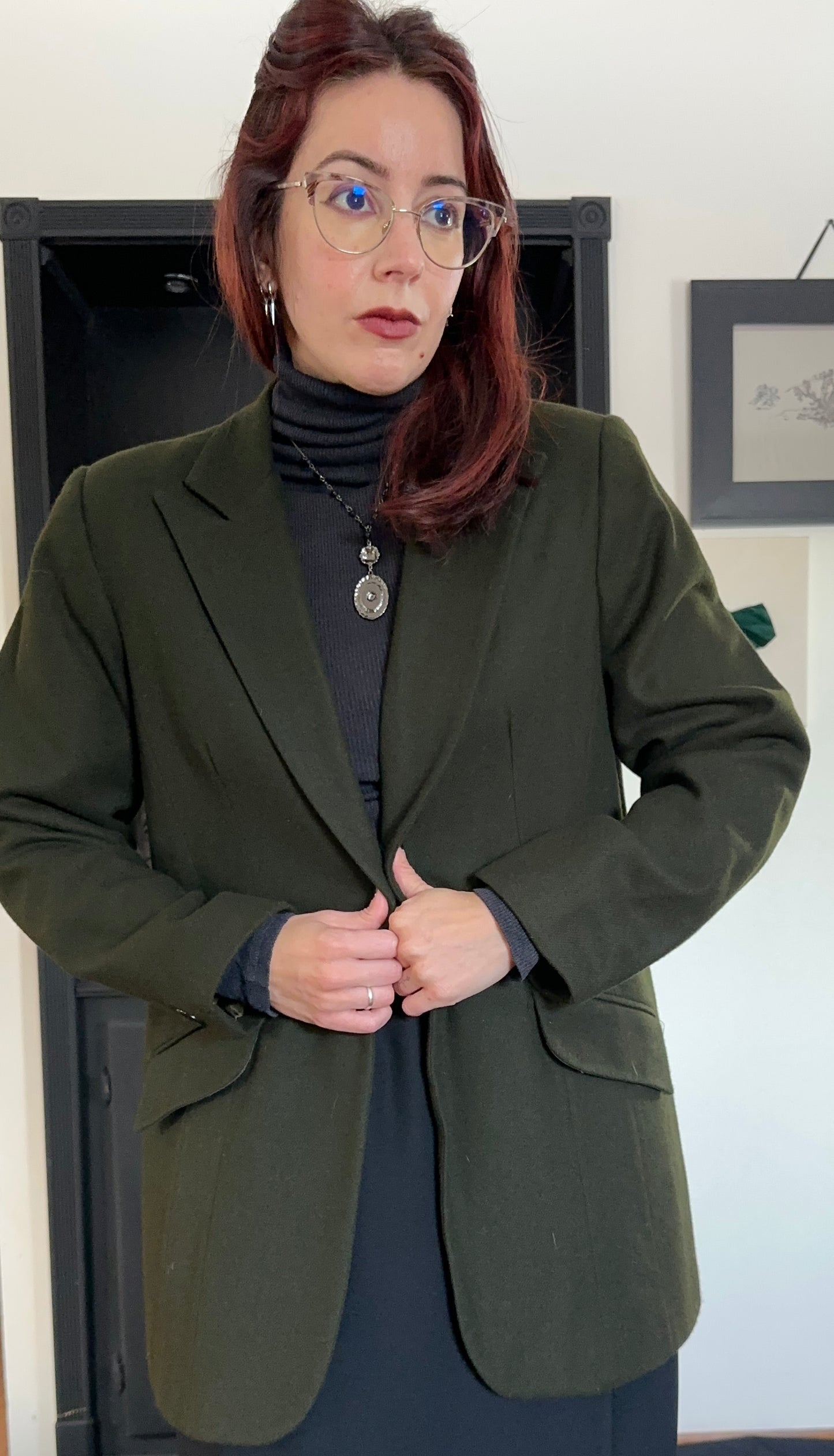 Vintage Single Button Wool Blazer S-M