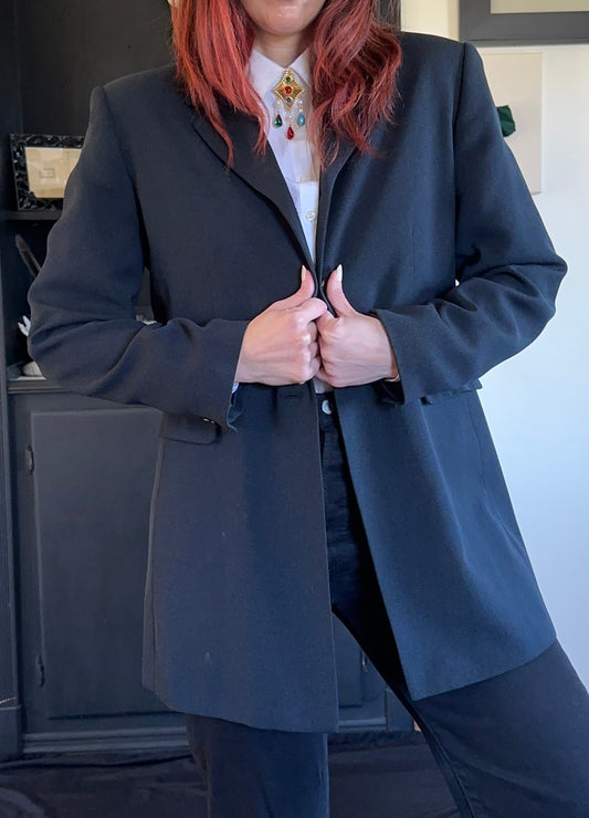 Vintage Corporate Goth Boxy Blazer L