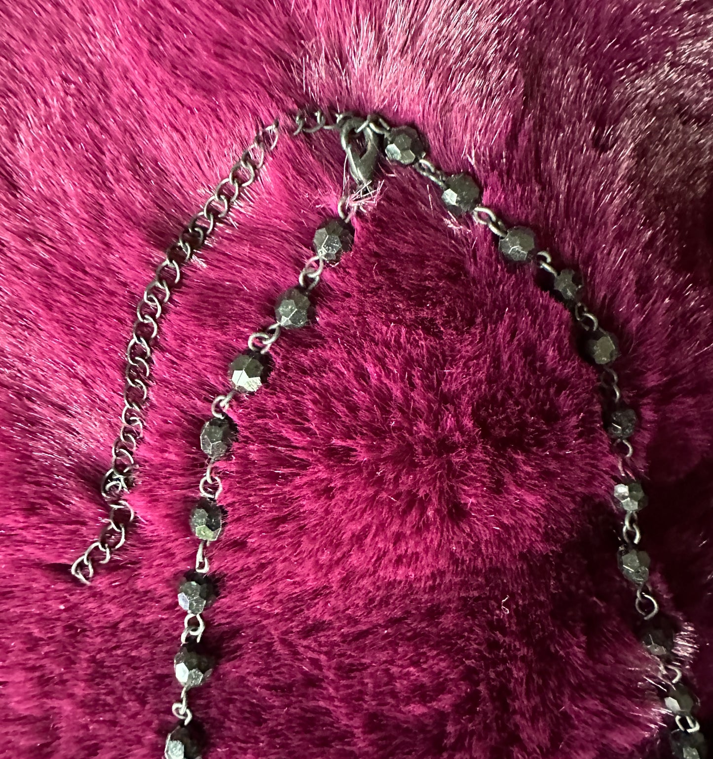 Victorian Goth Beaded Cross Necklace