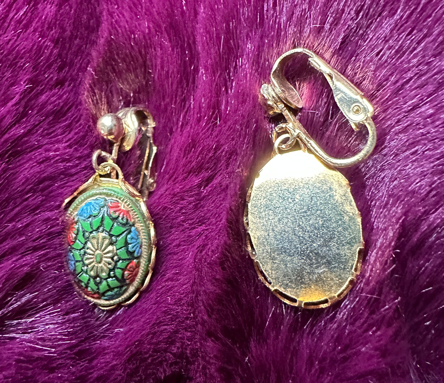 Vintage Sarah Coventry Painted Earrings