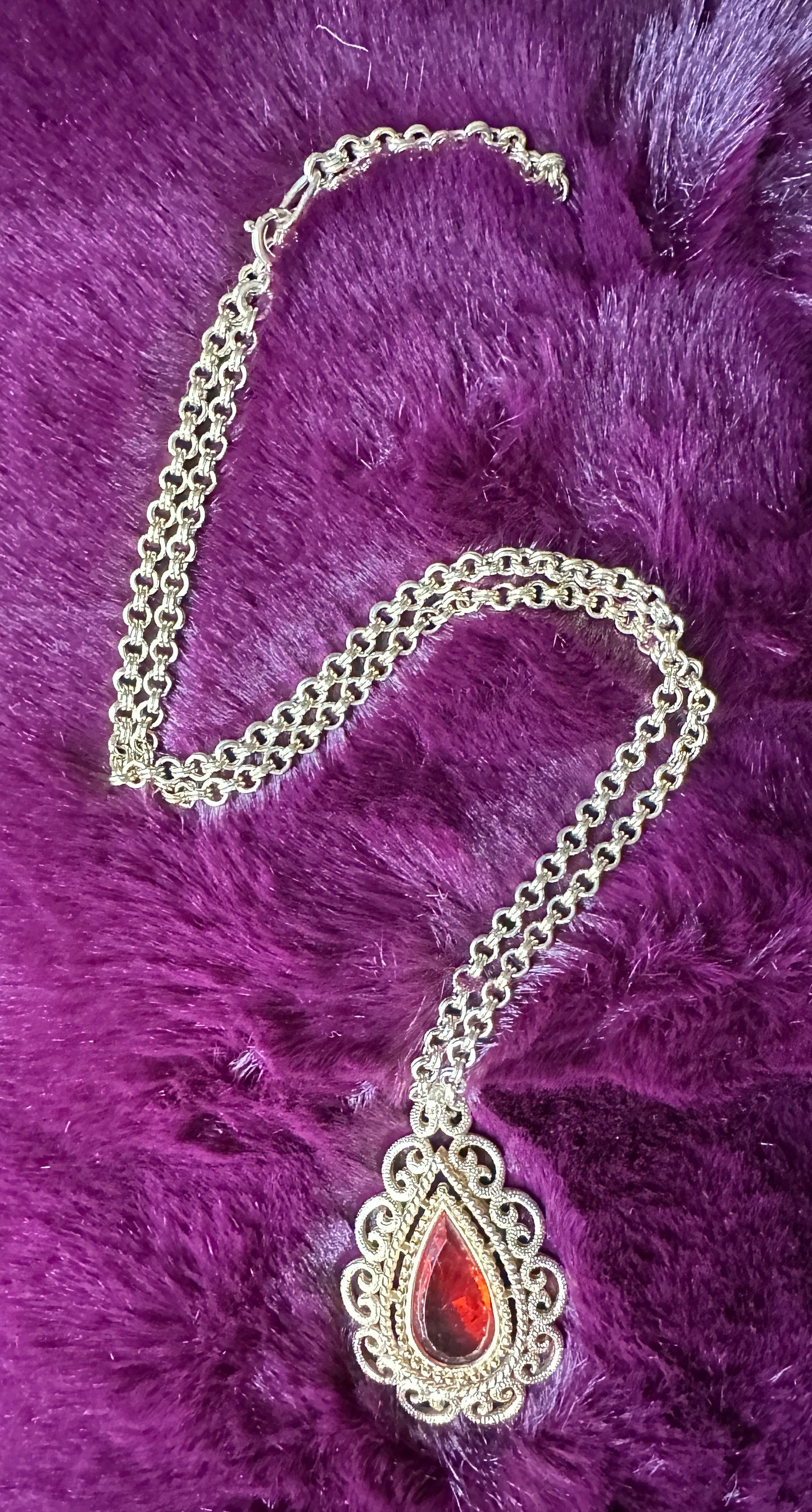 Vintage Renaissance Goth Teardrop Necklace
