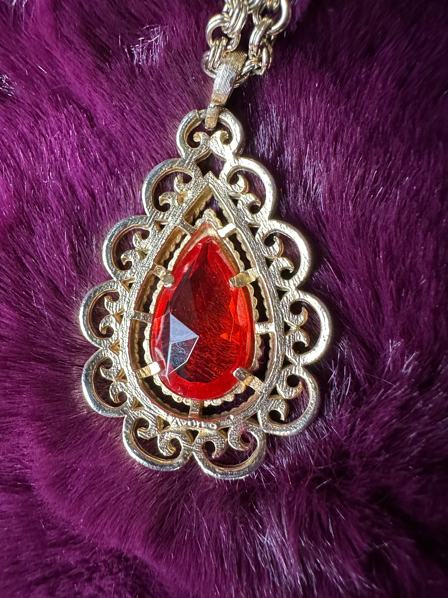 Vintage Renaissance Goth Teardrop Necklace