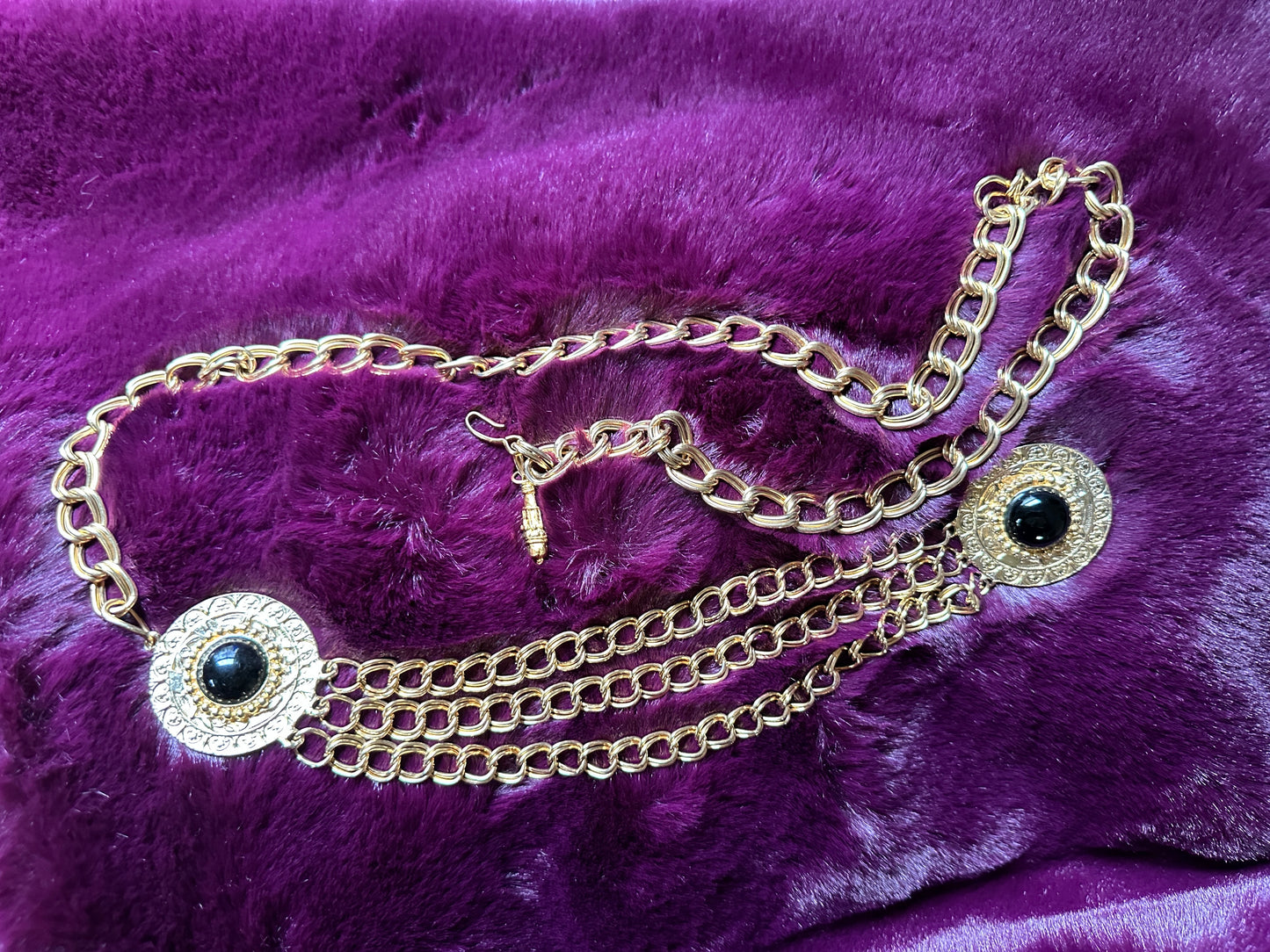 Renaissance Revival Medallion Chain Belt 40"