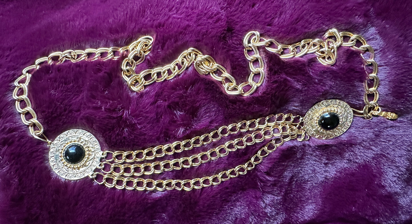 Renaissance Revival Medallion Chain Belt 40"