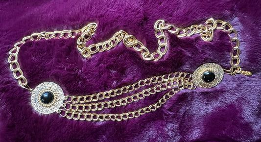Renaissance Revival Medallion Chain Belt 40"
