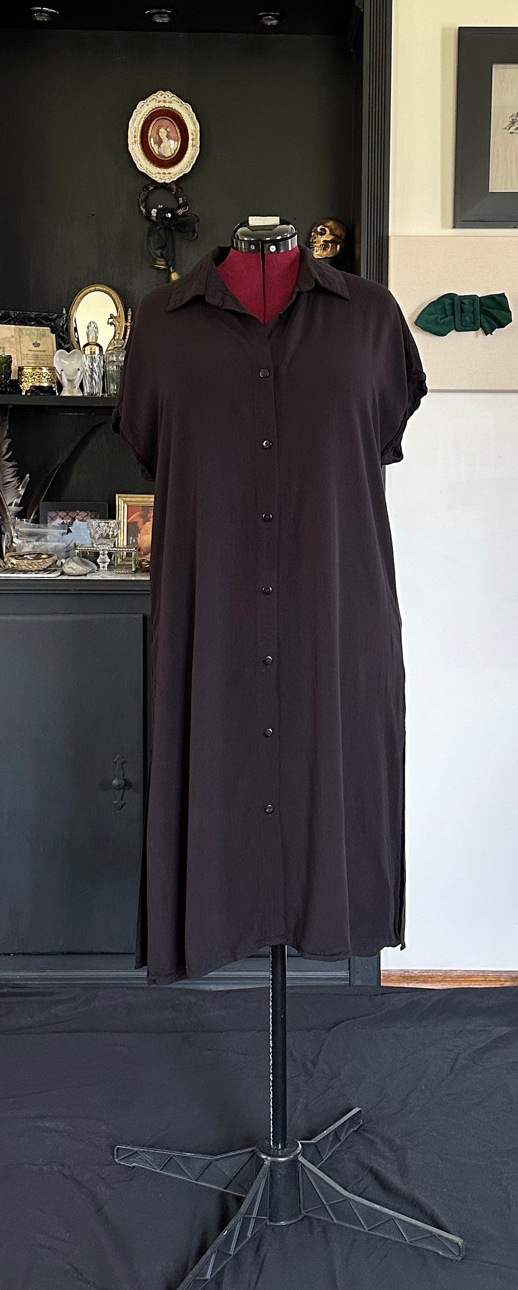 Corporate Goth Shirt Dress M