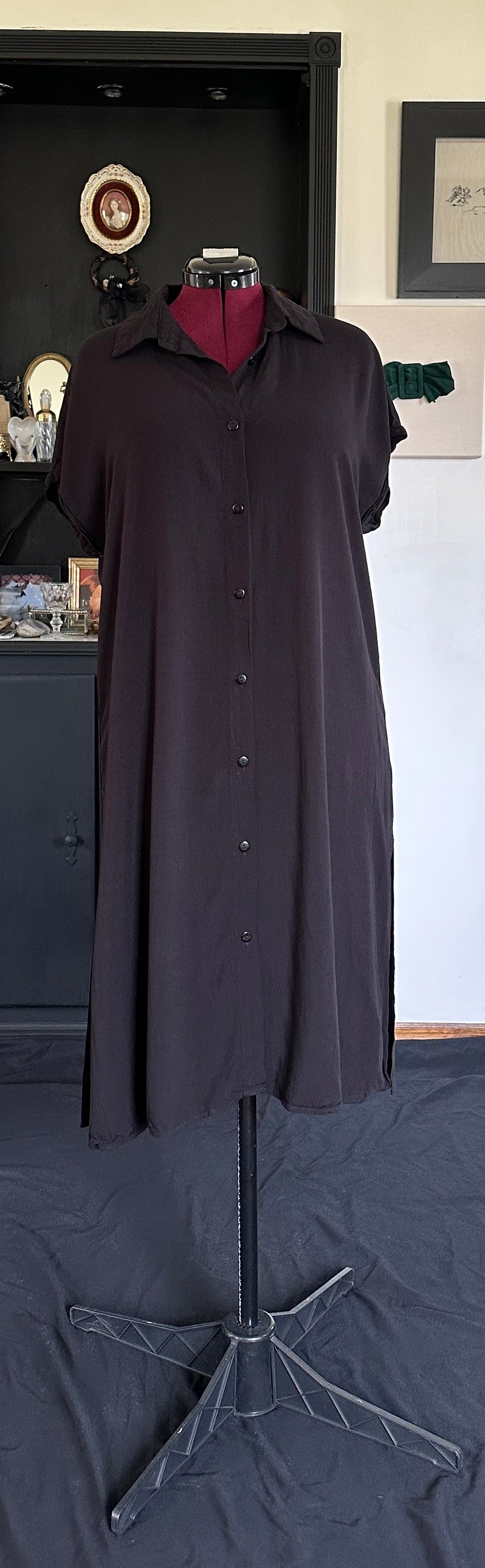 Corporate Goth Shirt Dress M