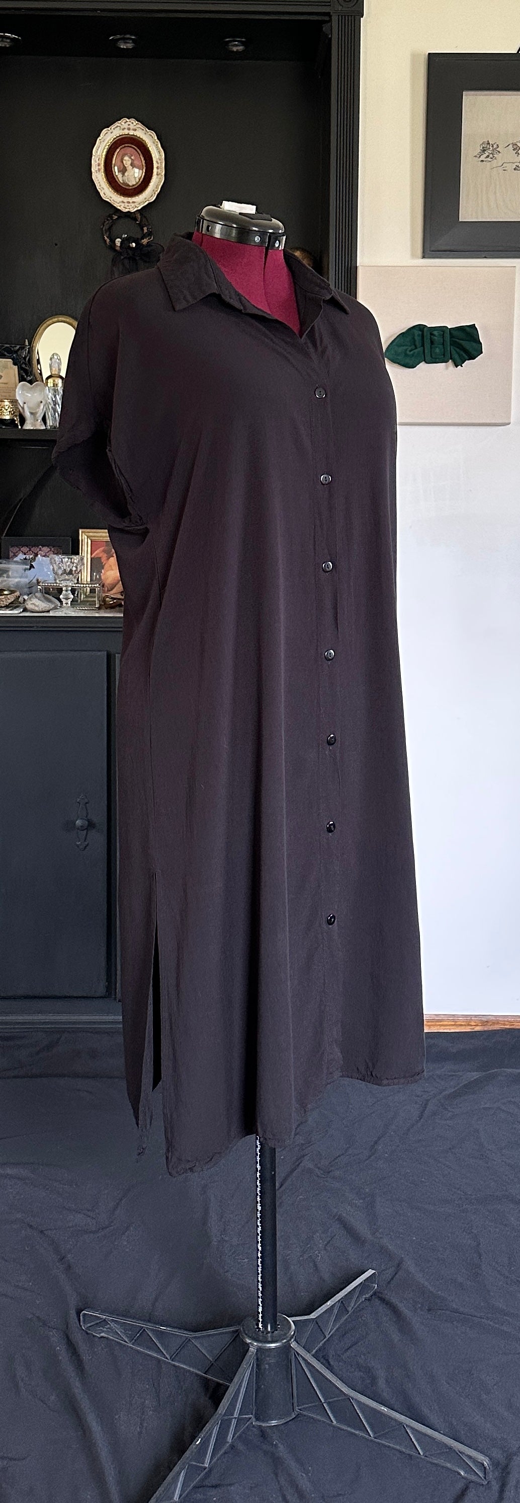 Corporate Goth Shirt Dress M