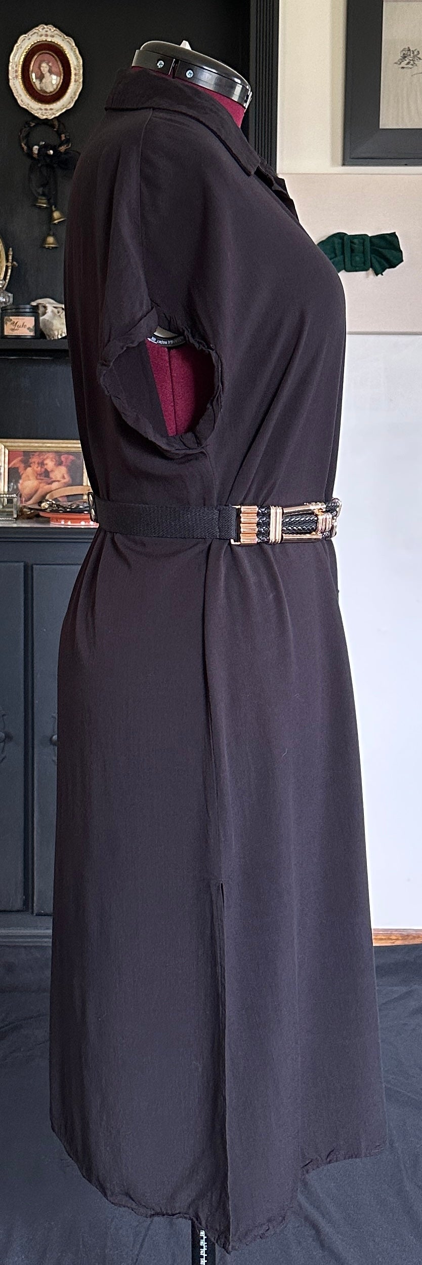 Black & Gold Rope Belt 30" - 34"