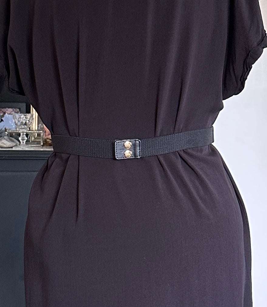 Black & Gold Rope Belt 30" - 34"