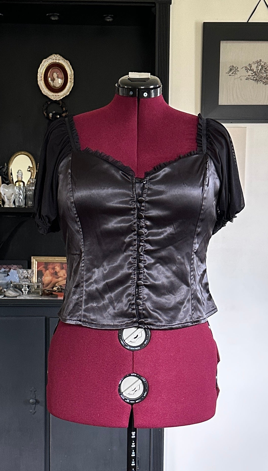 Unique Vintage Milkmaid Top XL
