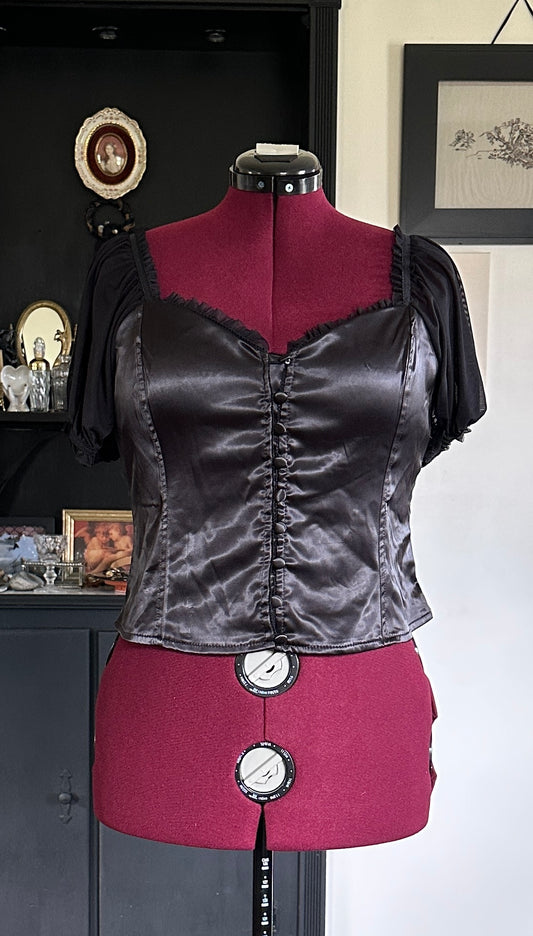 Unique Vintage Milkmaid Top XL