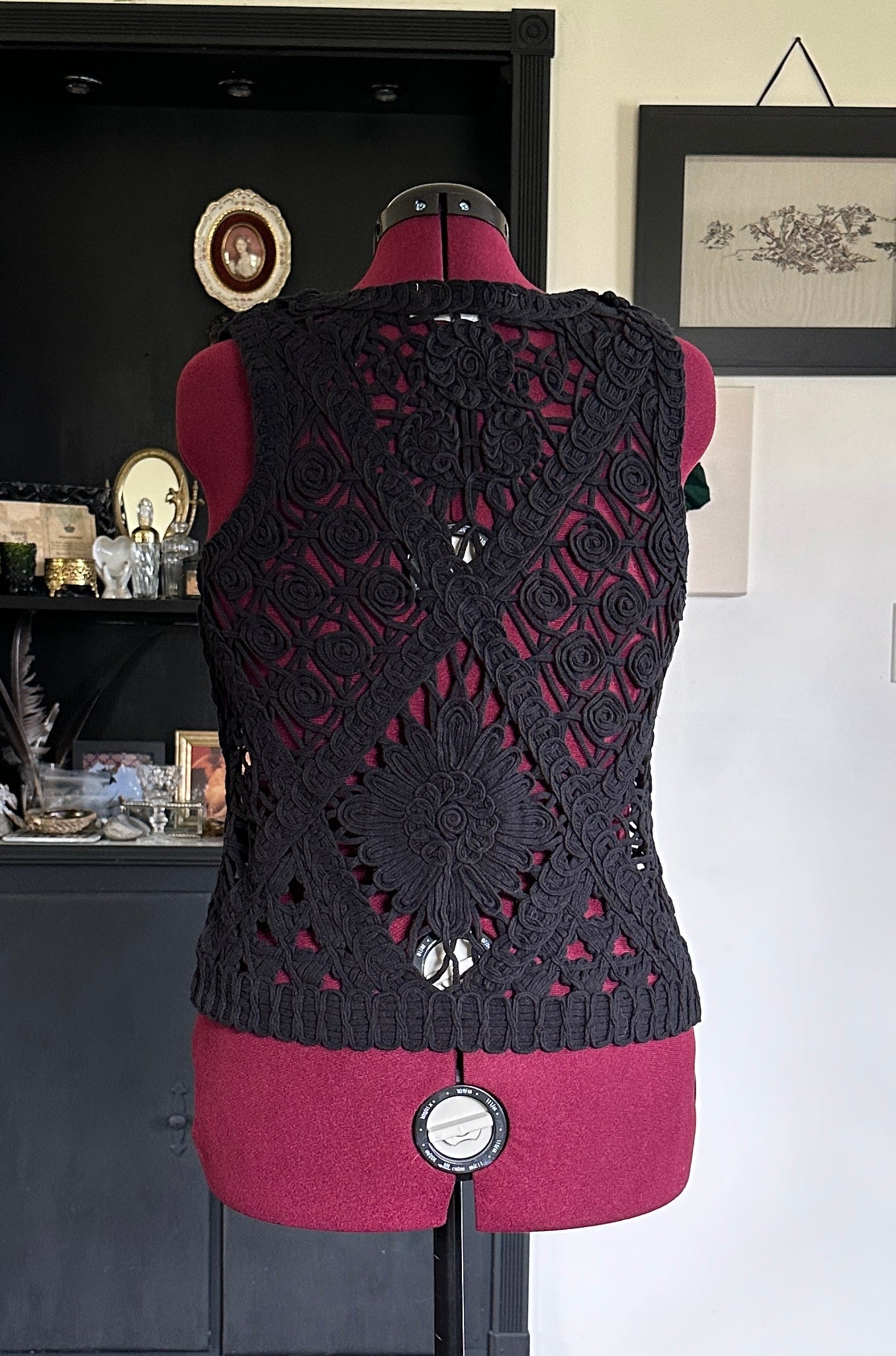 Cotton Ribbon Sweater Vest M