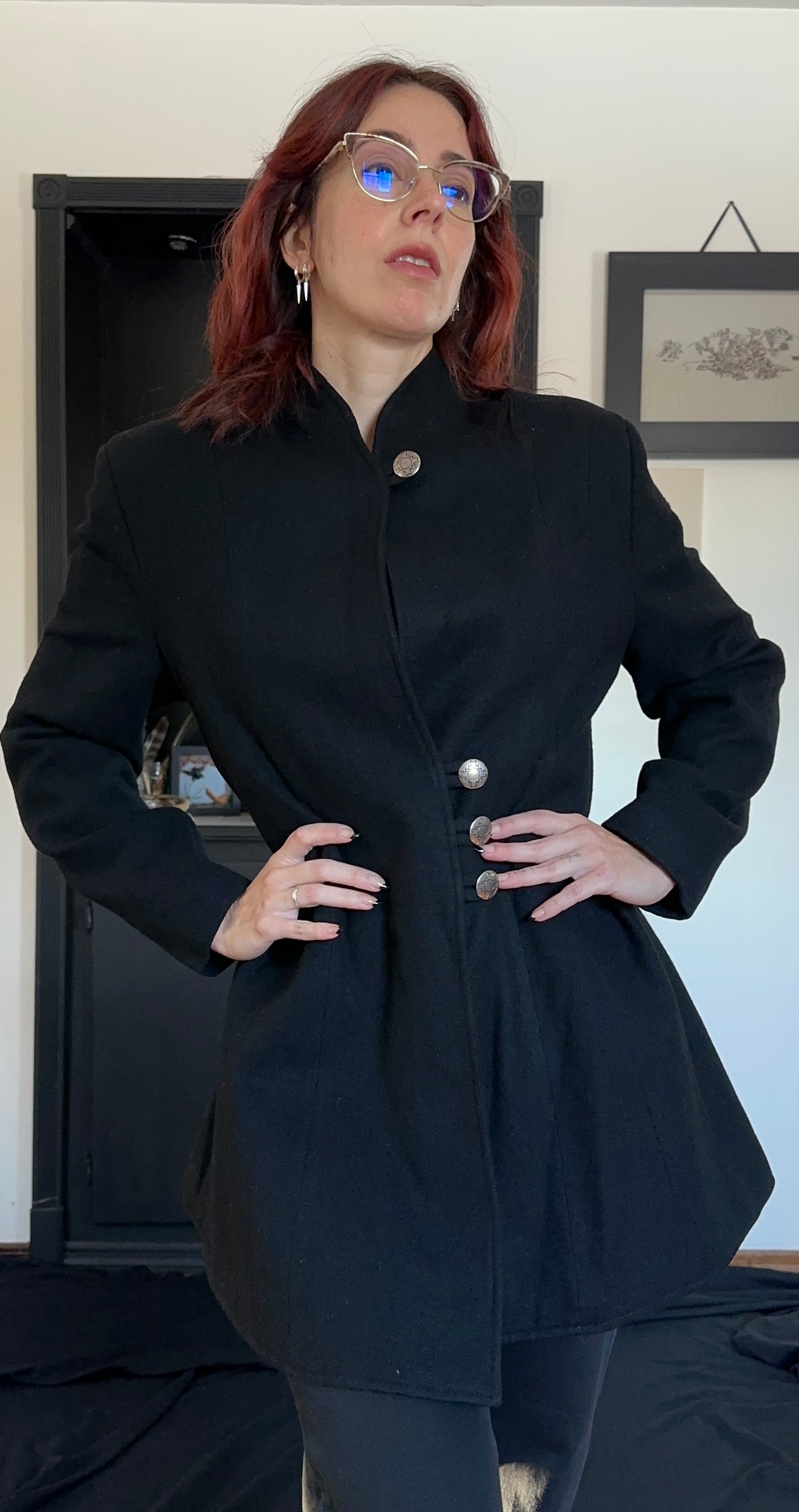 Vintage 90s Wool Riding Jacket M-L