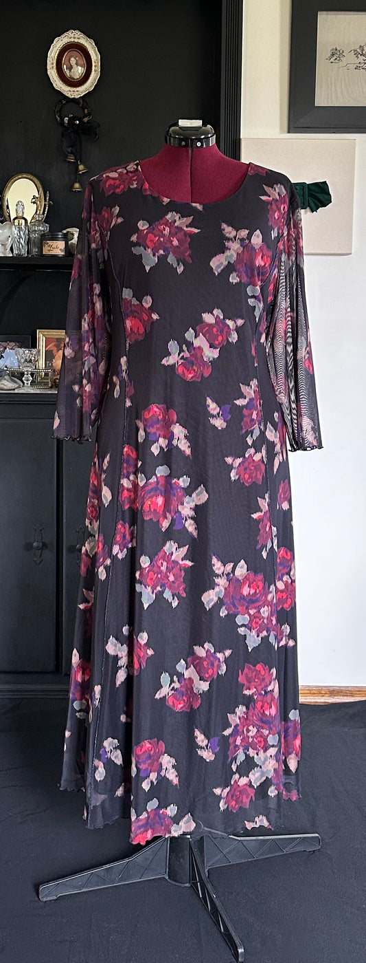 90s Mesh Floral Dress 2X