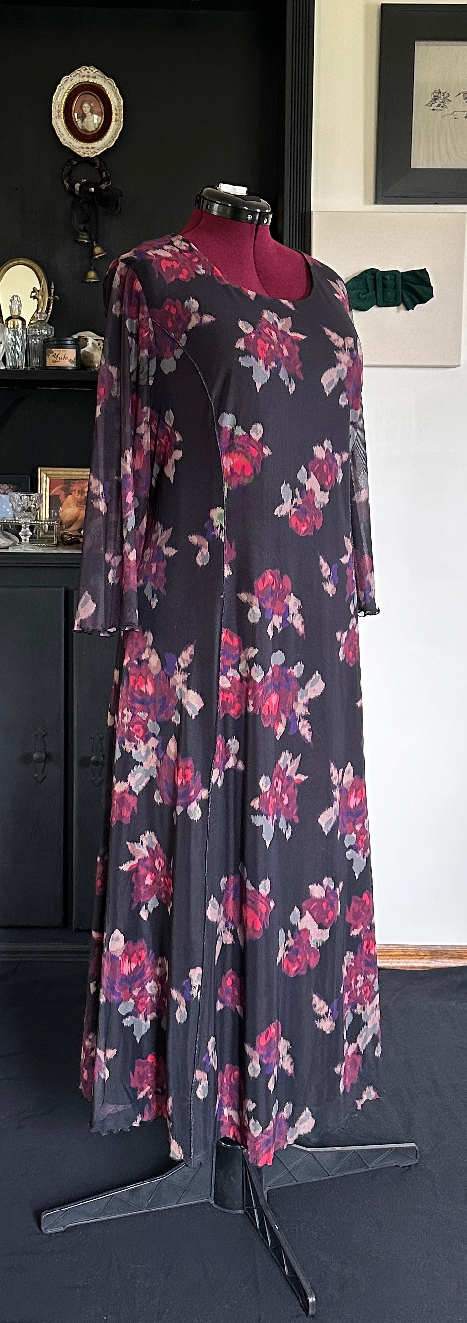 90s Mesh Floral Dress 2X