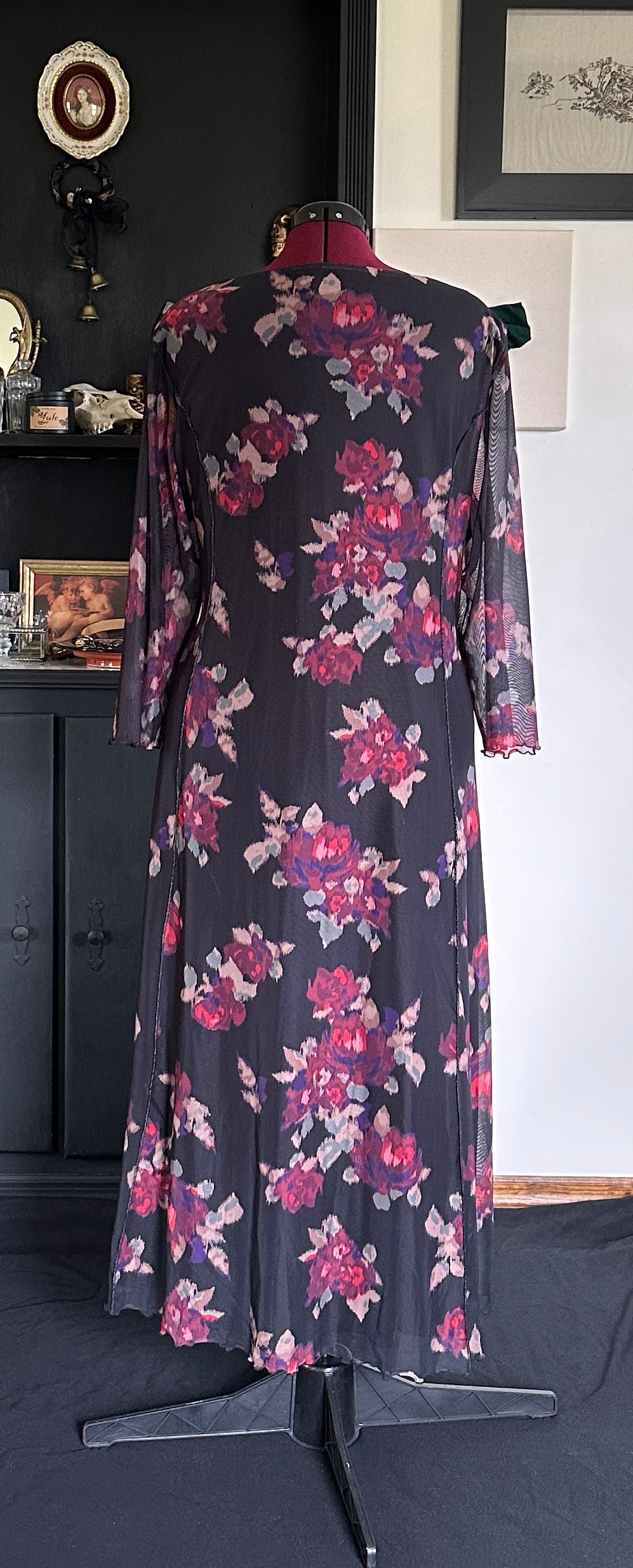 90s Mesh Floral Dress 2X