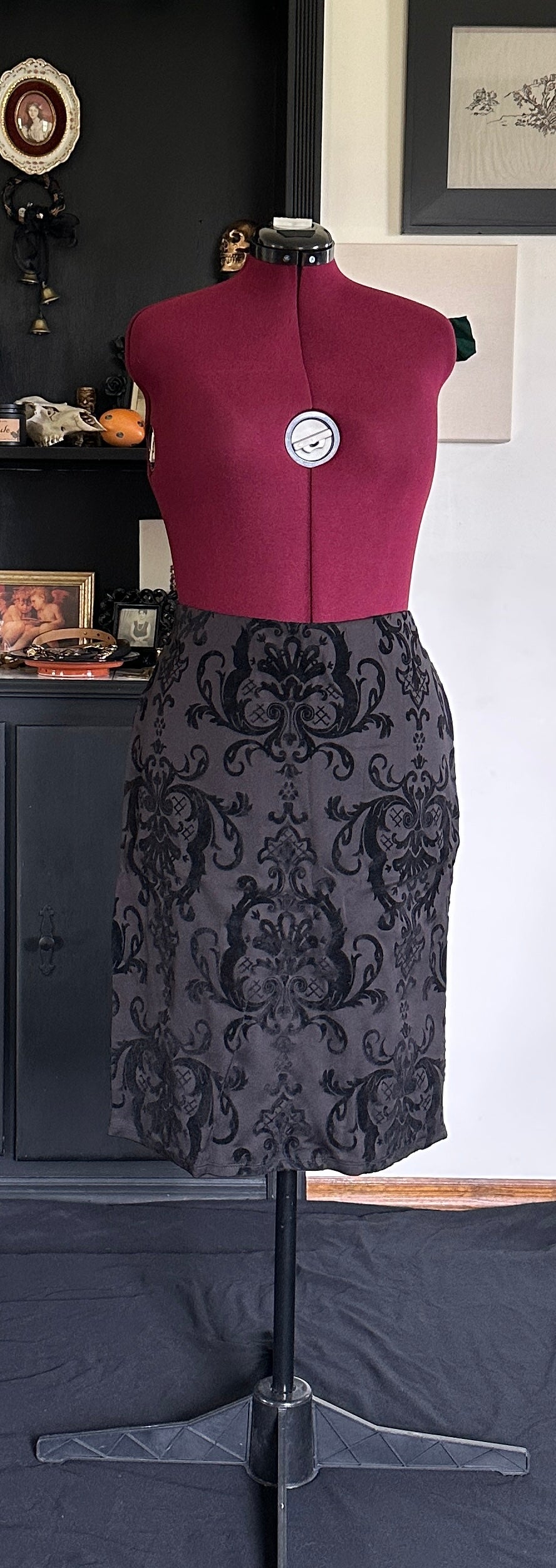 Baroque Goth Pencil Skirt L