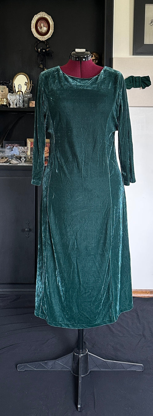Velvet Green Witch Dress L