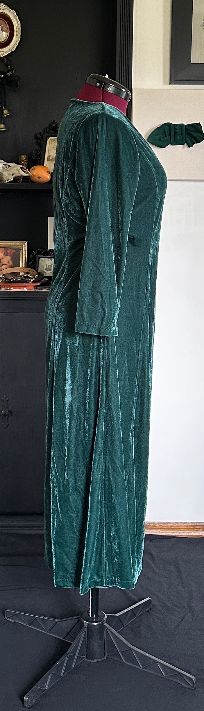 Velvet Green Witch Dress L