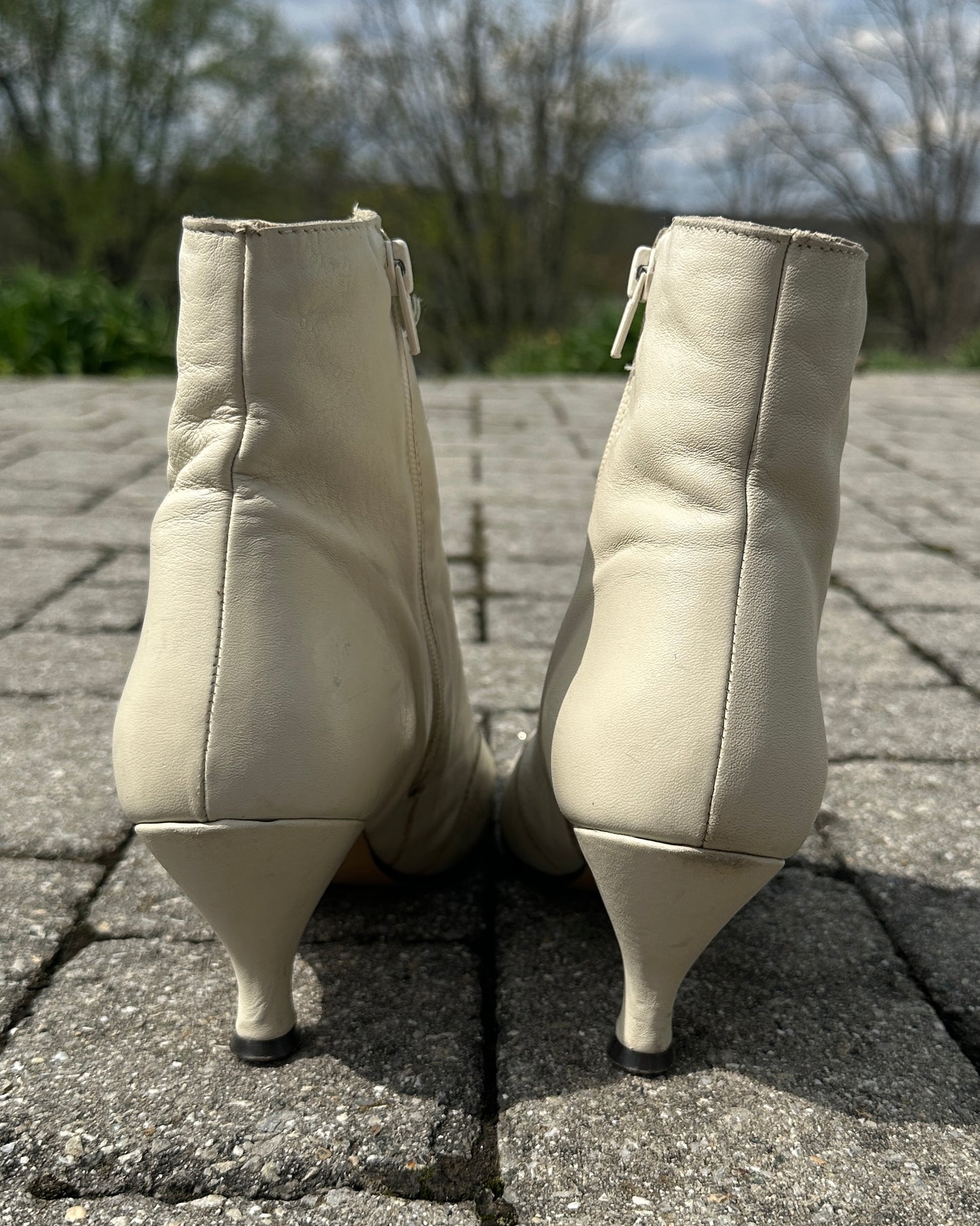 Vintage Leather Buttoned Witch Boots SZ 9