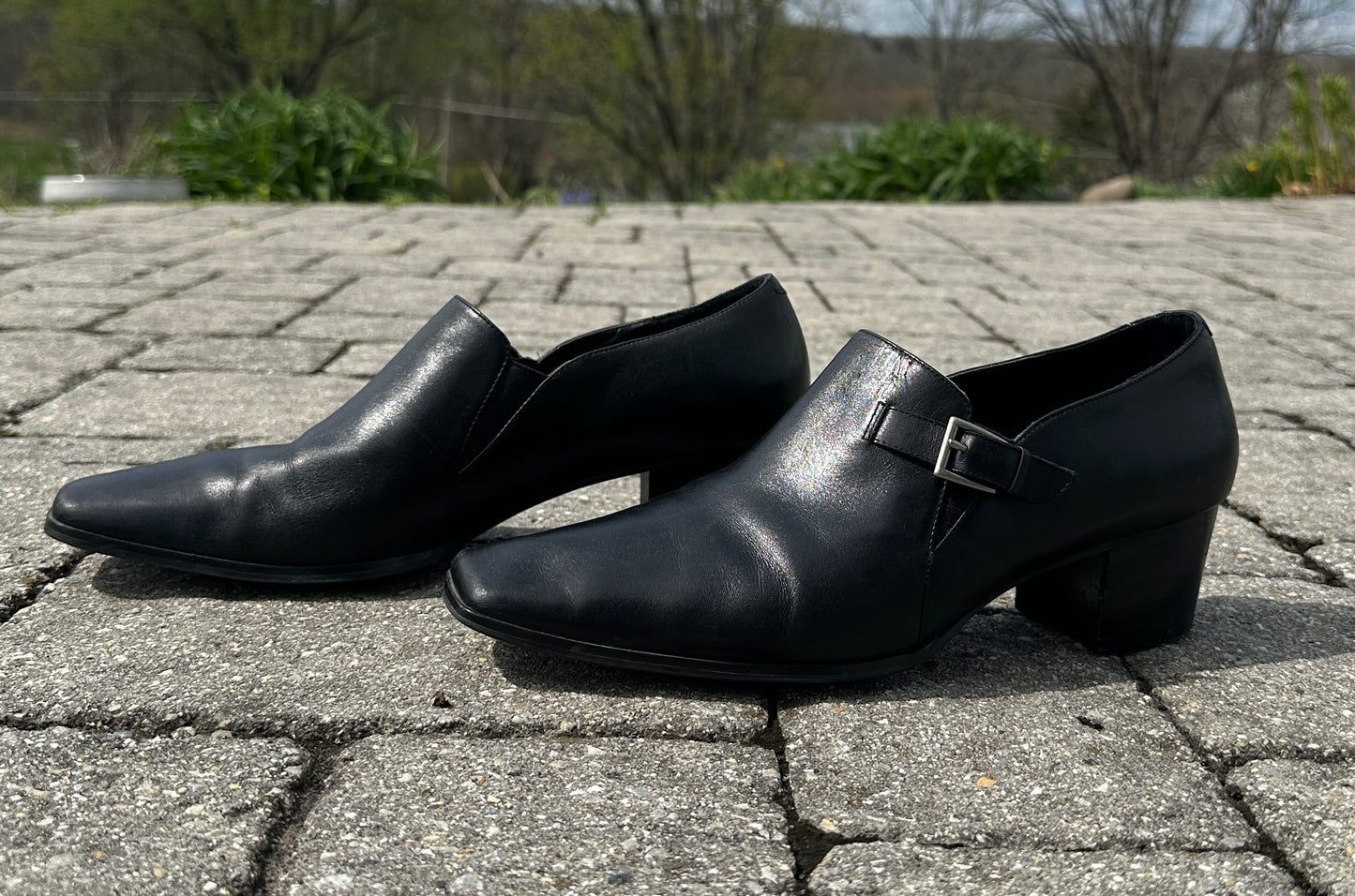 Vintage Leather Pilgrim Heels SZ 10