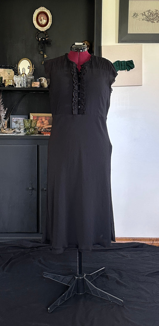 Corporate Goth Chiffon Dress SZ 16