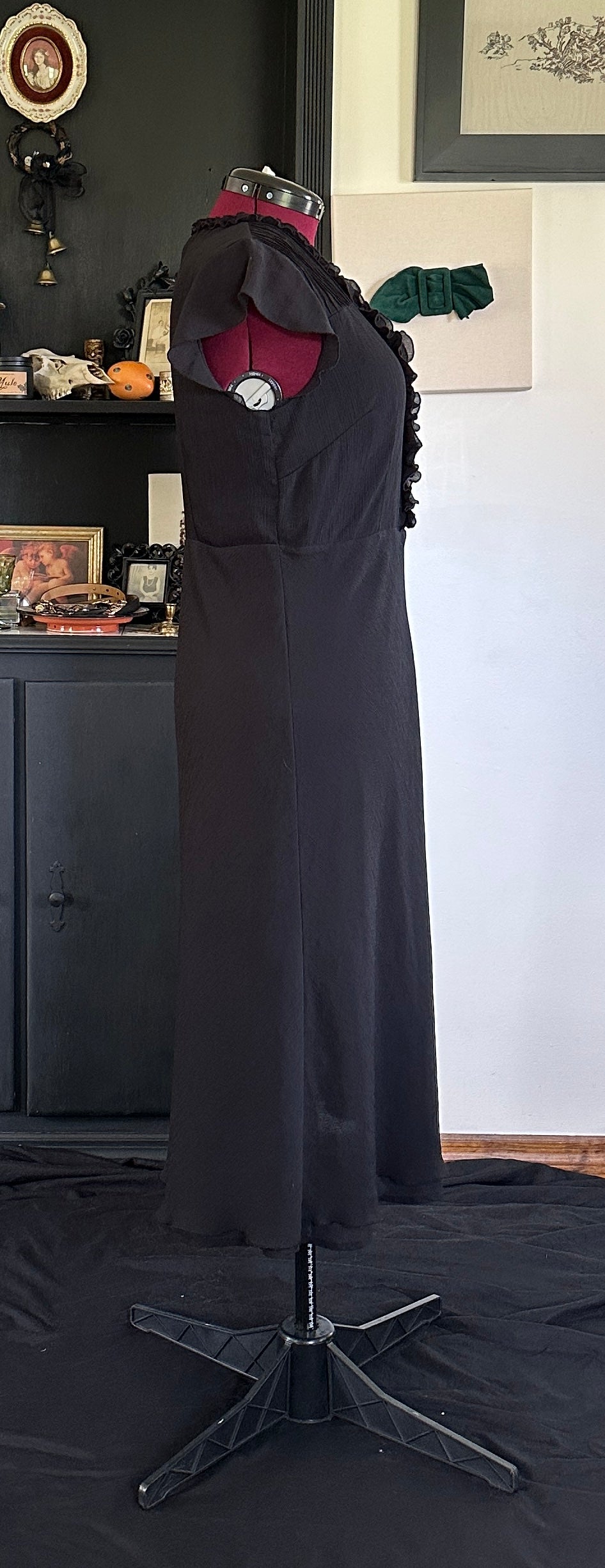 Corporate Goth Chiffon Dress SZ 16
