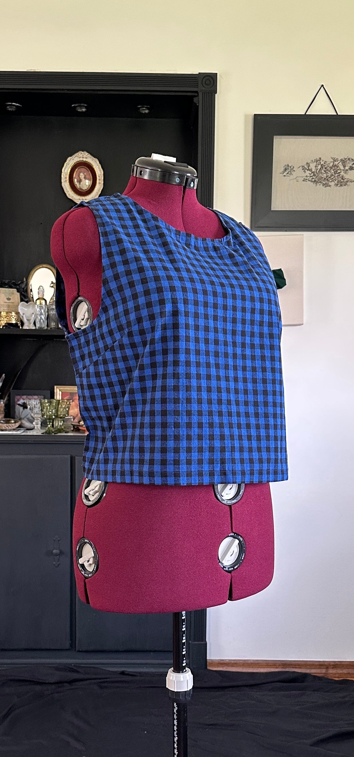 Gingham Cropped Tank Top 2X