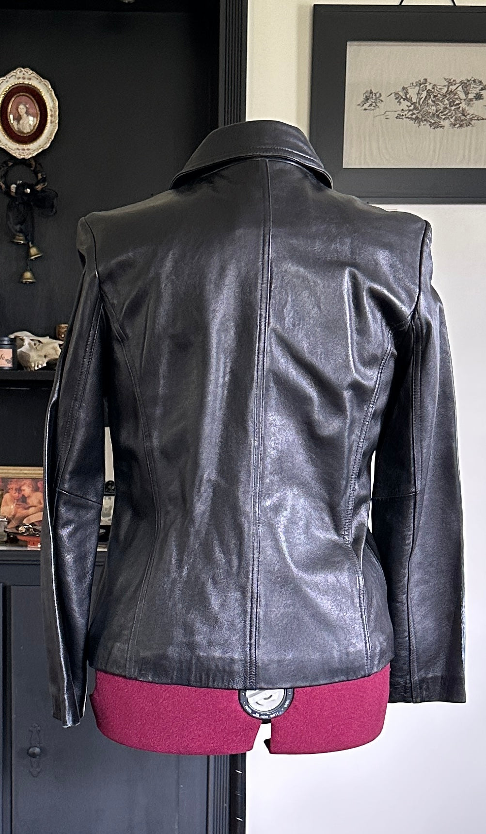 90s Minimalist Leather Jacket M