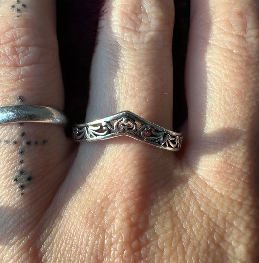 Silver Cut Out Band SZ 9